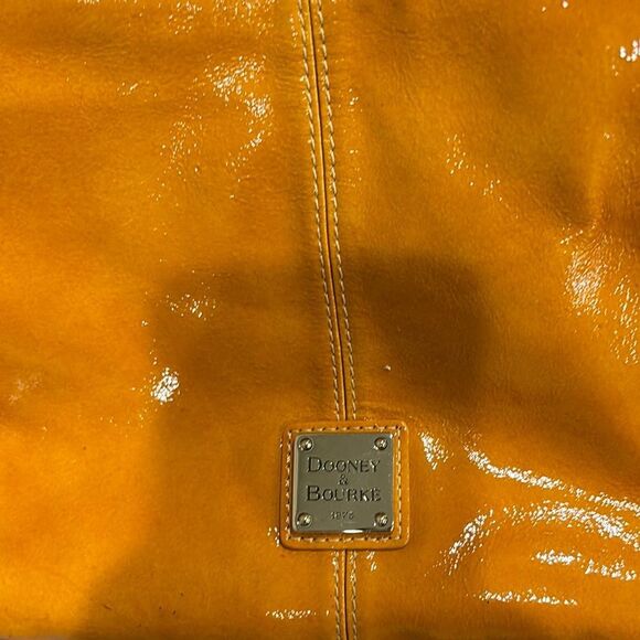 Dooney & Bourke Orange Patent Leather Shoulder Bag - Picture 2 of 8